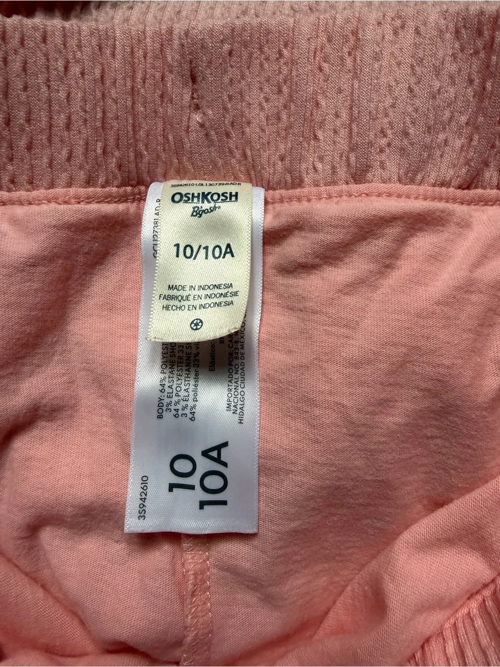 OshKosh B'gosh Kids - Girls Textured Peach Pull-On Skort